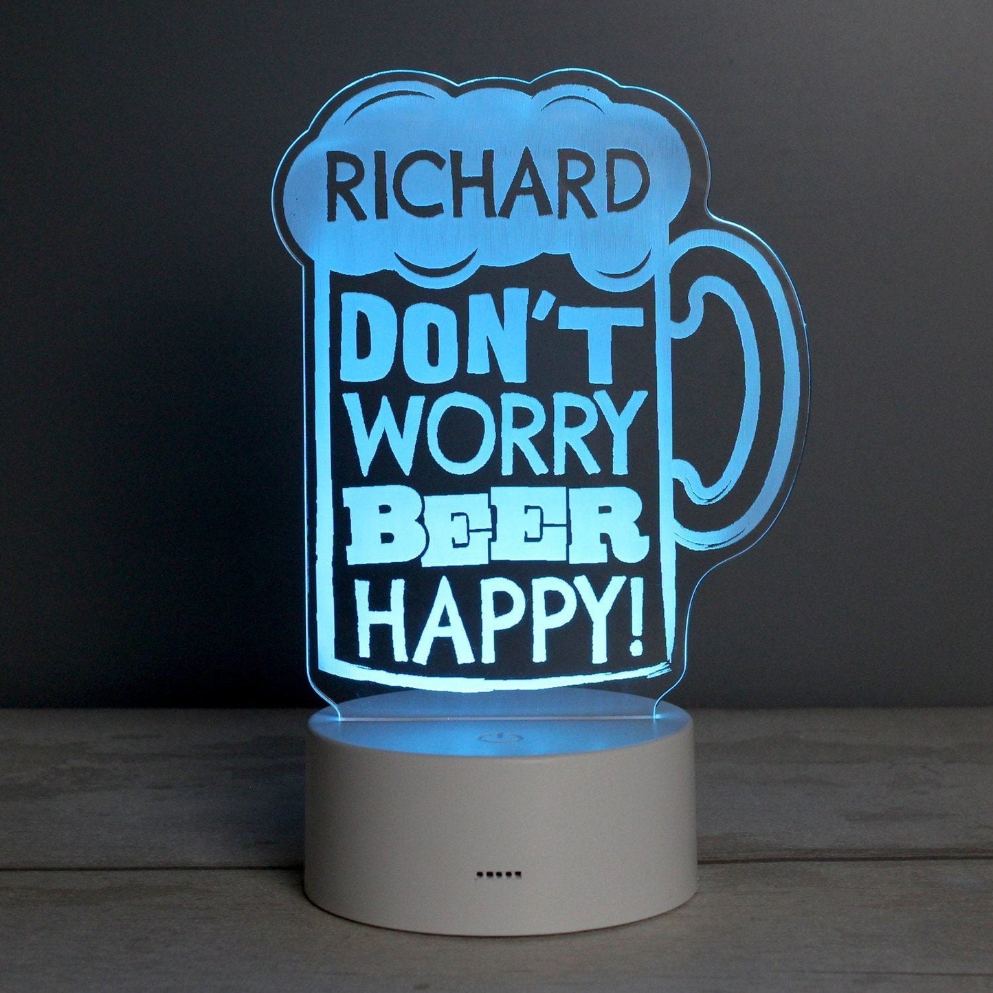 Personalised Beer Happy LED Colour Changing Light: 1 - LED Lighting By Gift Moments