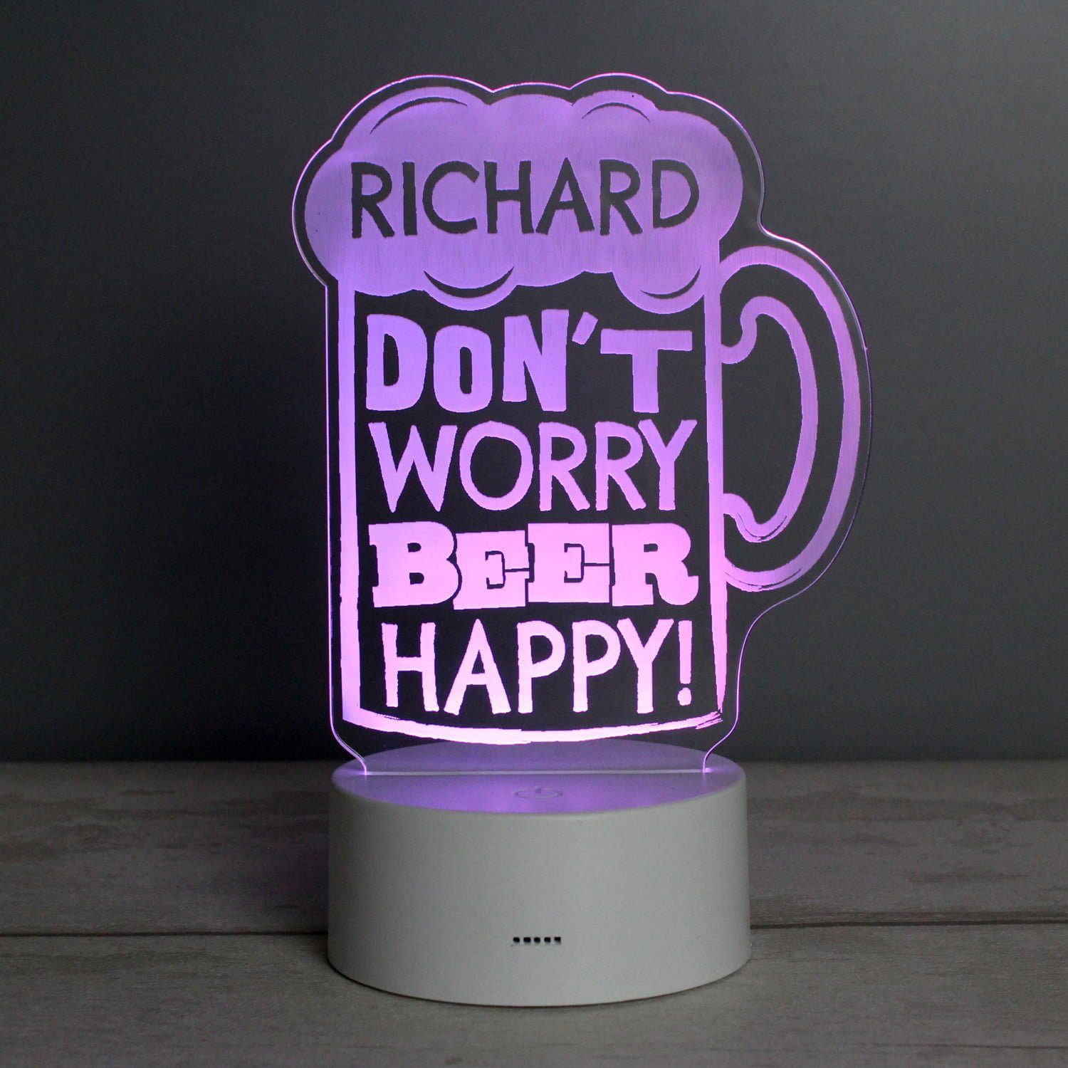 Personalised Beer Happy LED Colour Changing Light: 6 - LED Lighting By Gift Moments