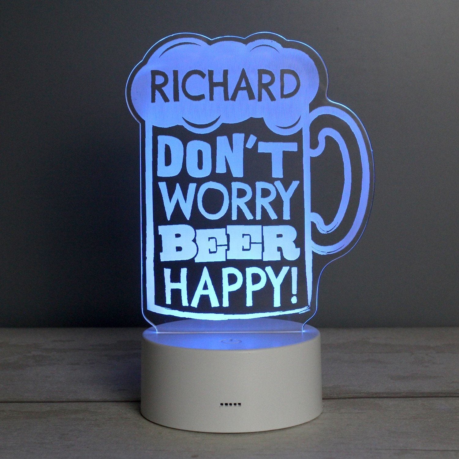 Personalised Beer Happy LED Colour Changing Light: 3 - LED Lighting By Gift Moments
