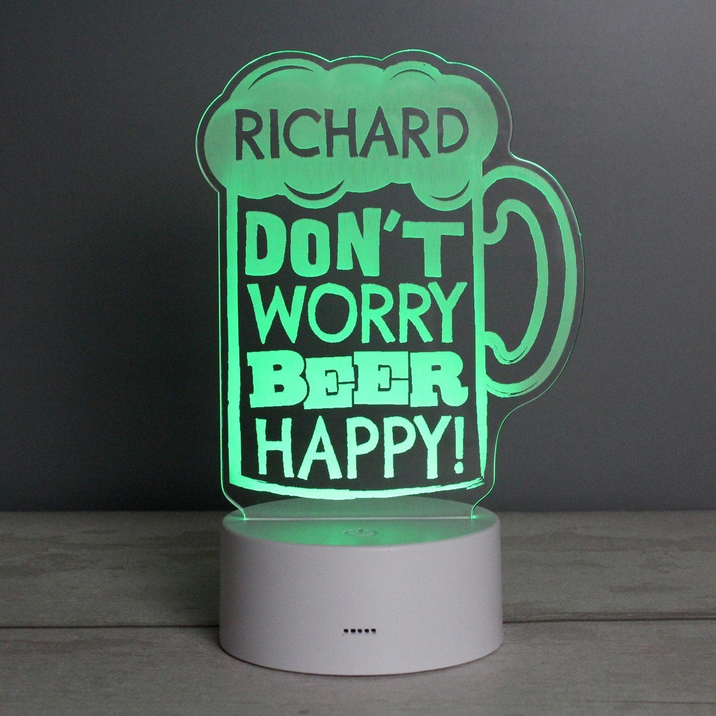 Personalised Beer Happy LED Colour Changing Light: 4 - LED Lighting By Gift Moments