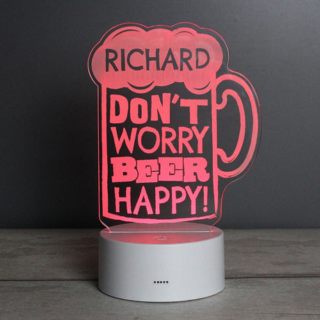 Personalised Beer Happy LED Colour Changing Light: 5 - LED Lighting By Gift Moments