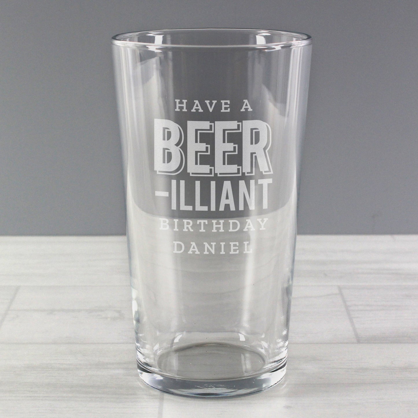 Personalised Beer-Illiant Birthday Pint Glass: 1 - Beer Glasses By Gift Moments