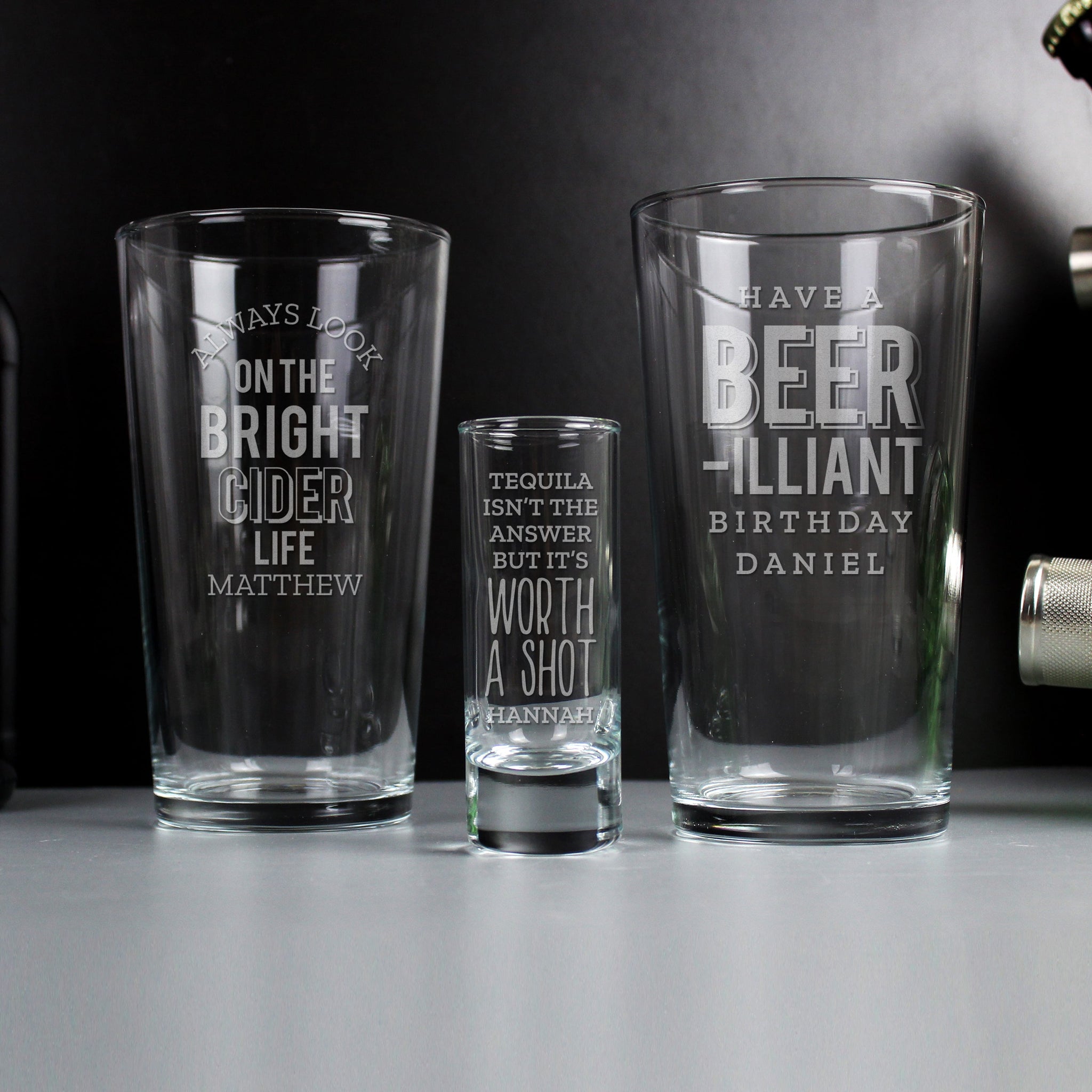 Personalised Beer-Illiant Birthday Pint Glass: 5 - Beer Glasses By Gift Moments