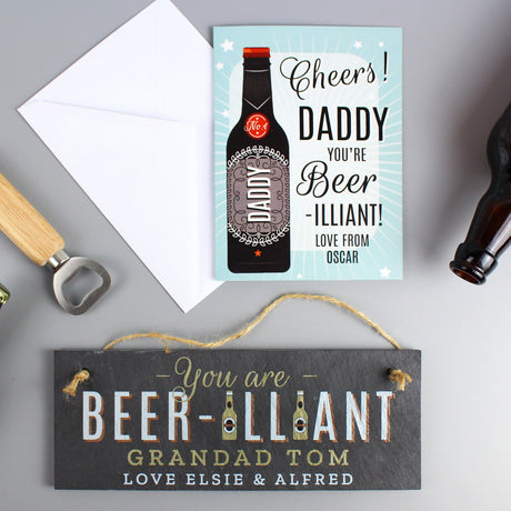 Personalised Beer-illiant Card: 4 - Greeting Cards By Gift Moments