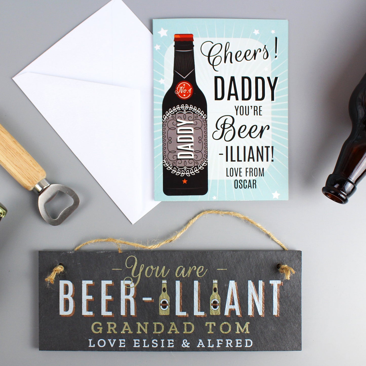 Personalised Beer-illiant Hanging Slate Plaque: 4 - Signs & Plaques By Gift Moments
