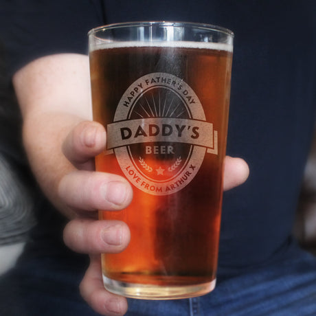 Personalised Beer Label Pint Glass: 4 - Beer Glasses By Gift Moments