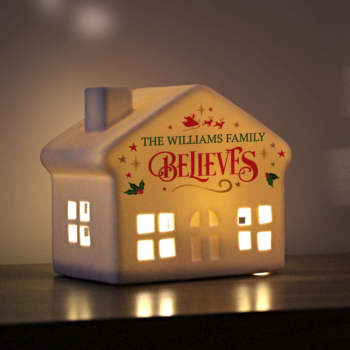 Personalised Believe in Christmas LED House: 1 - LED Lighting By Gift Moments