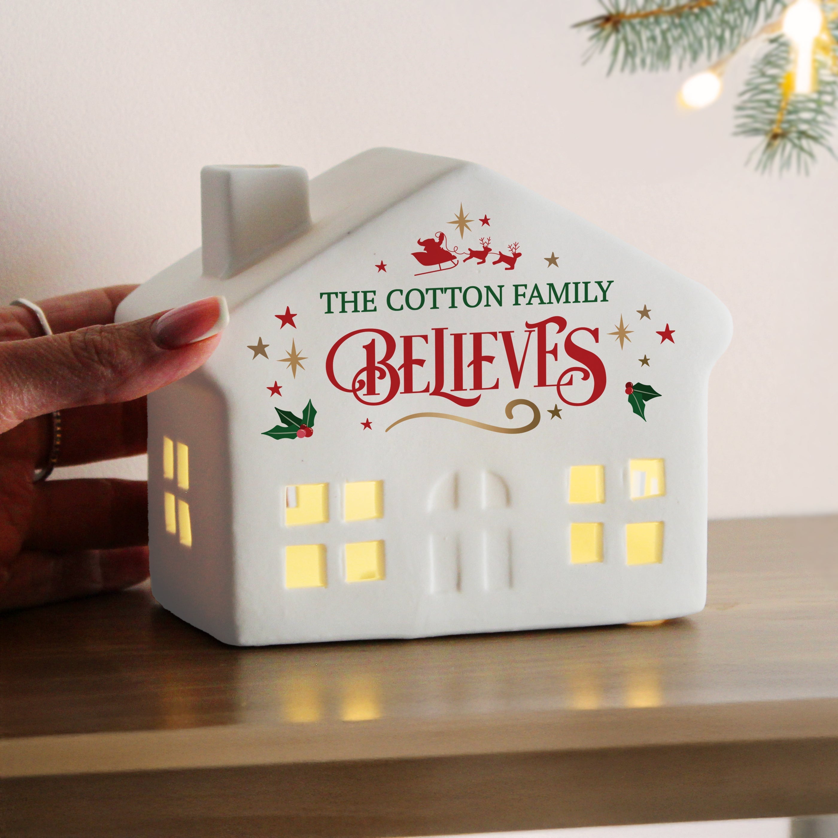 Personalised Believe in Christmas LED House - Shop LED Lighting At Gift Moments - 4