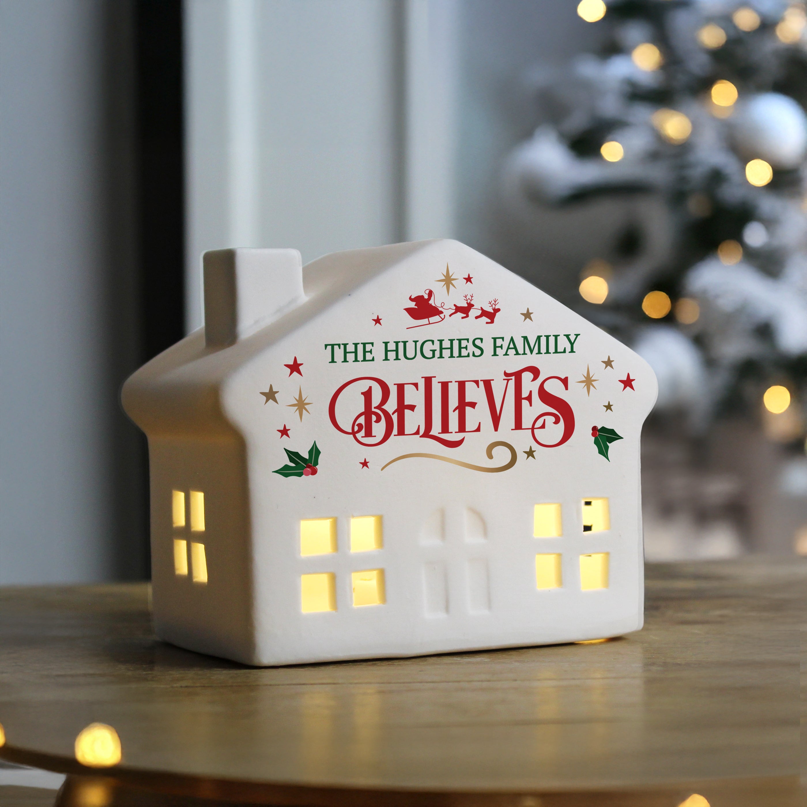 Personalised Believe in Christmas LED House - Shop LED Lighting At Gift Moments - 2