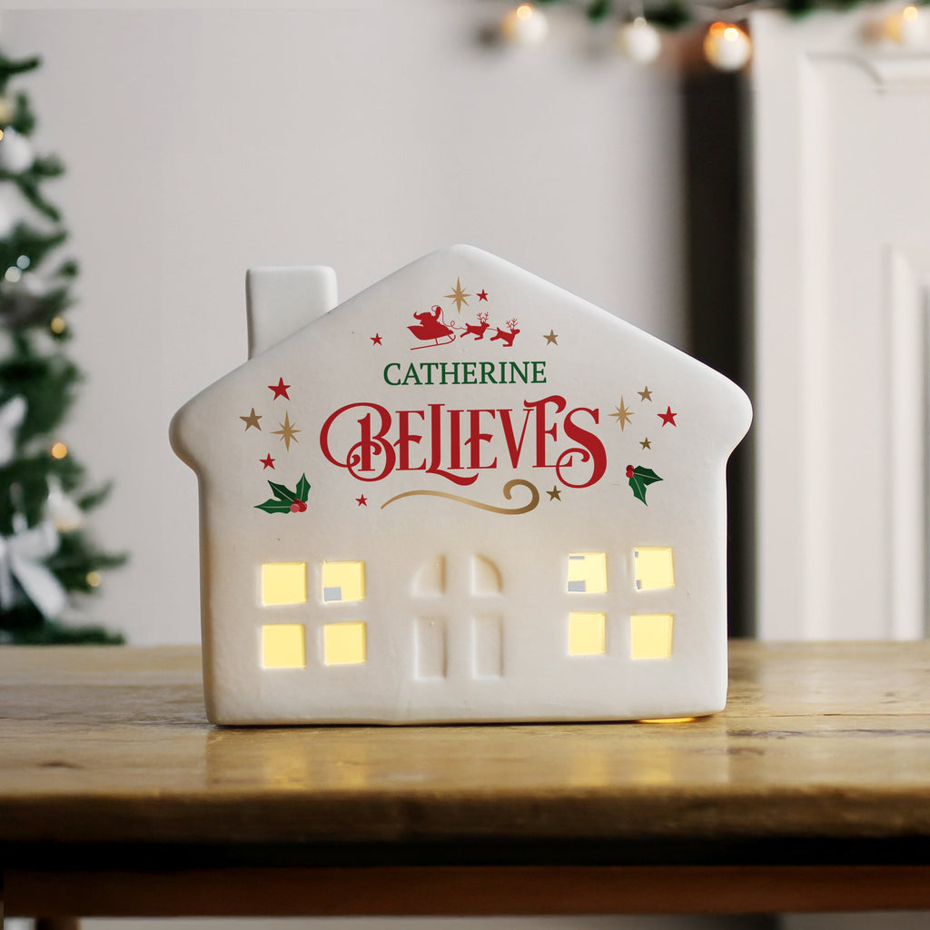 Personalised Believe in Christmas LED House - Shop LED Lighting At Gift Moments - 3