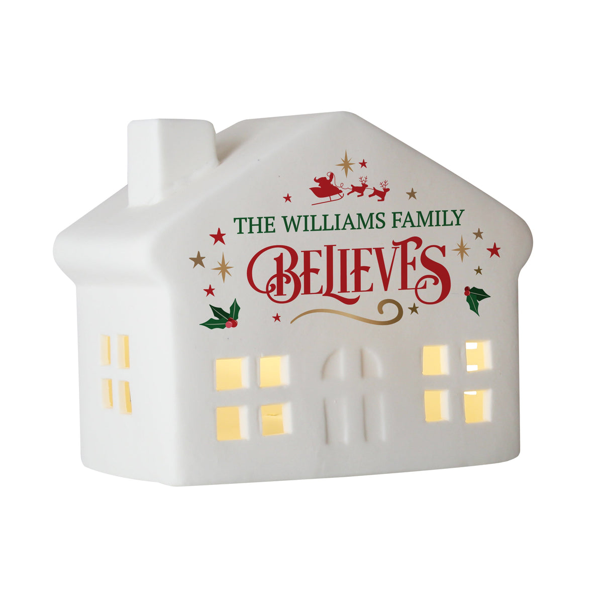 Personalised Believe in Christmas LED House: 5 - LED Lighting By Gift Moments