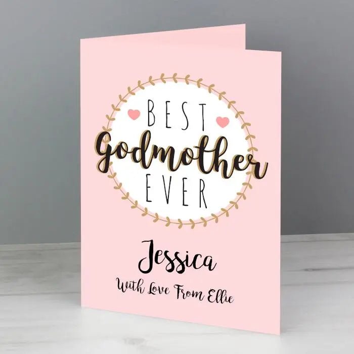 Personalised Best Godmother Card: 1 - Greeting Cards By Gift Moments