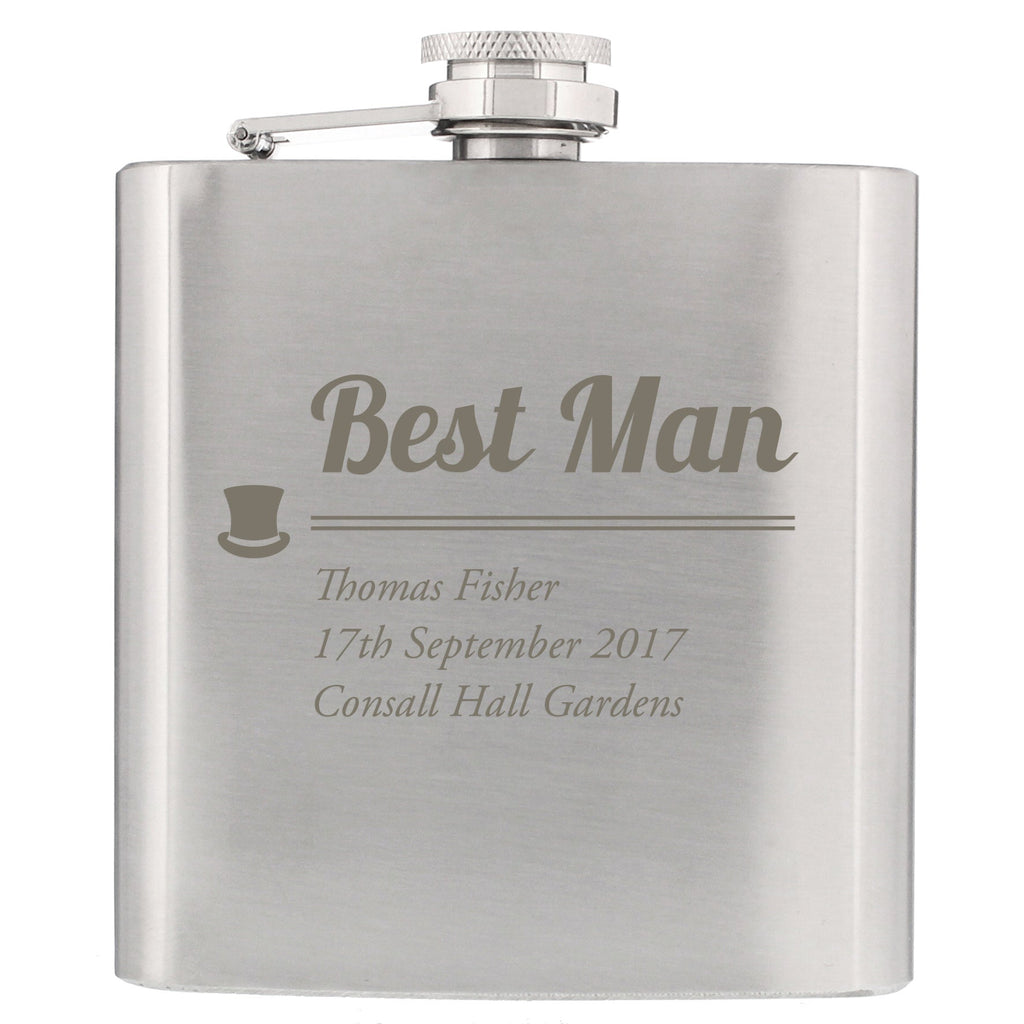 Personalised Best Man Hip Flask - Shop Hip Flasks At Gift Moments - 2