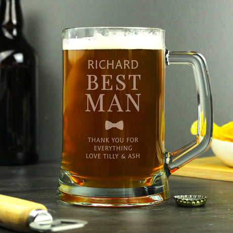 Personalised Best Man Pint Stern Tankard: 2 - Tankards By Gift Moments