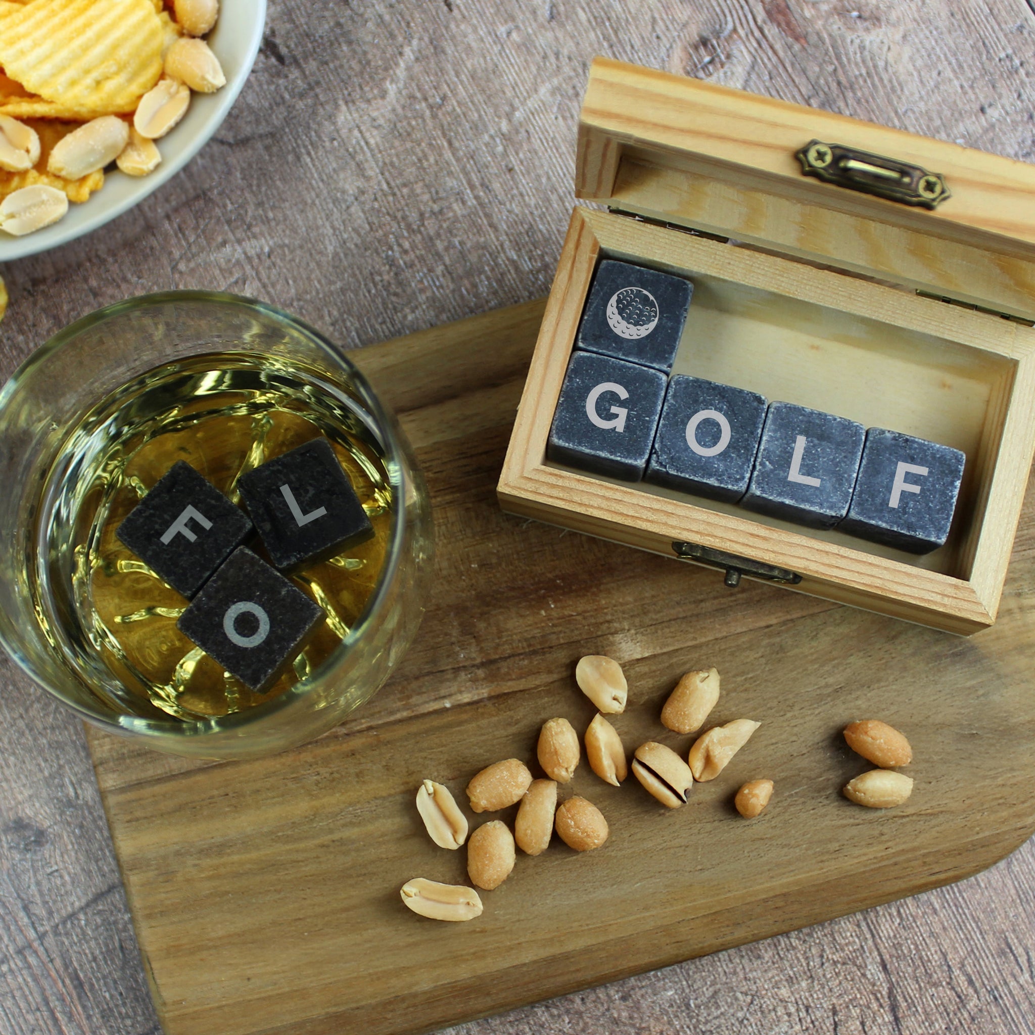 Personalised Best By Par Glass & Whisky Stones: 6 - Tumblers By Gift Moments