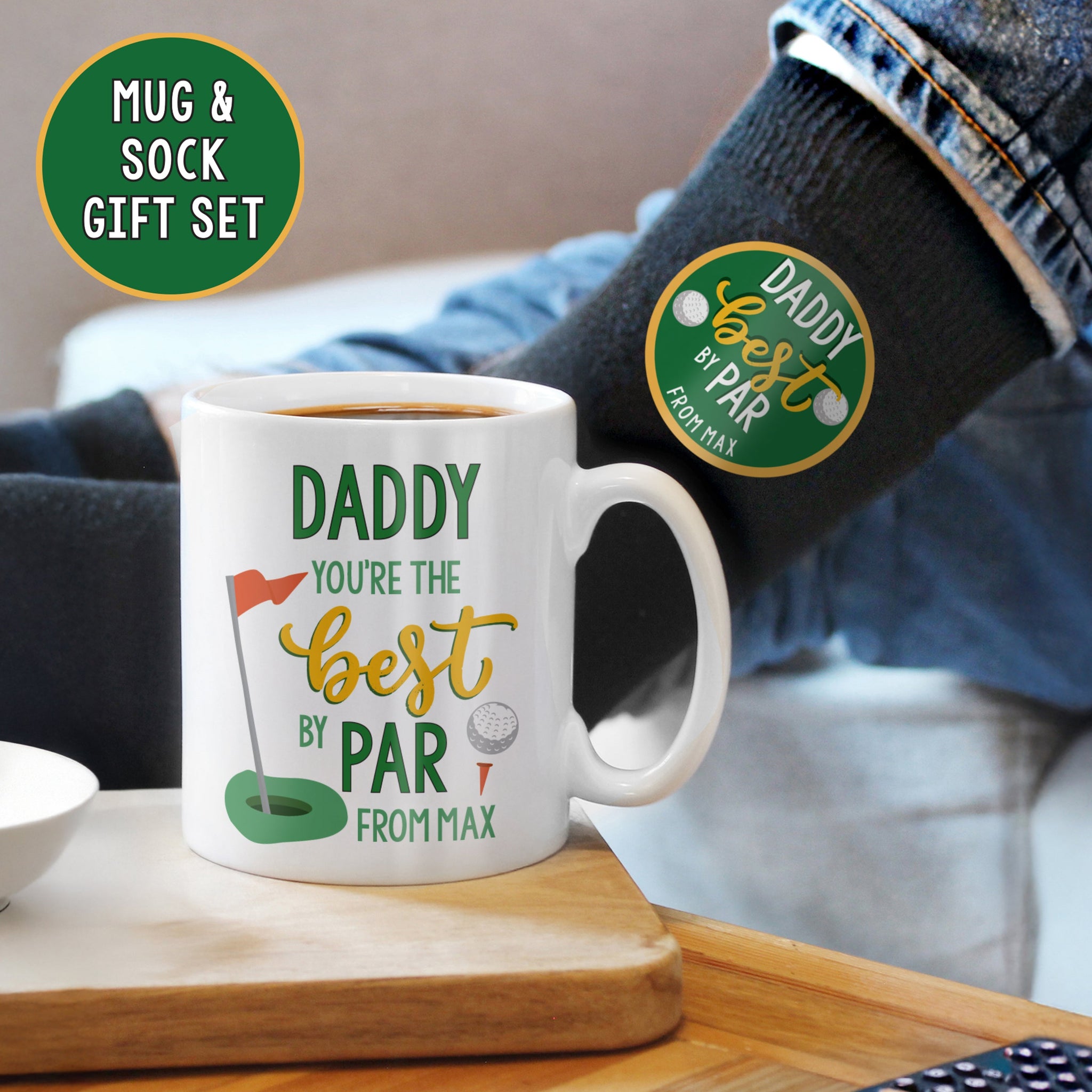 Personalised Best By Par Mug & Socks Set: 2 - Mugs By Gift Moments