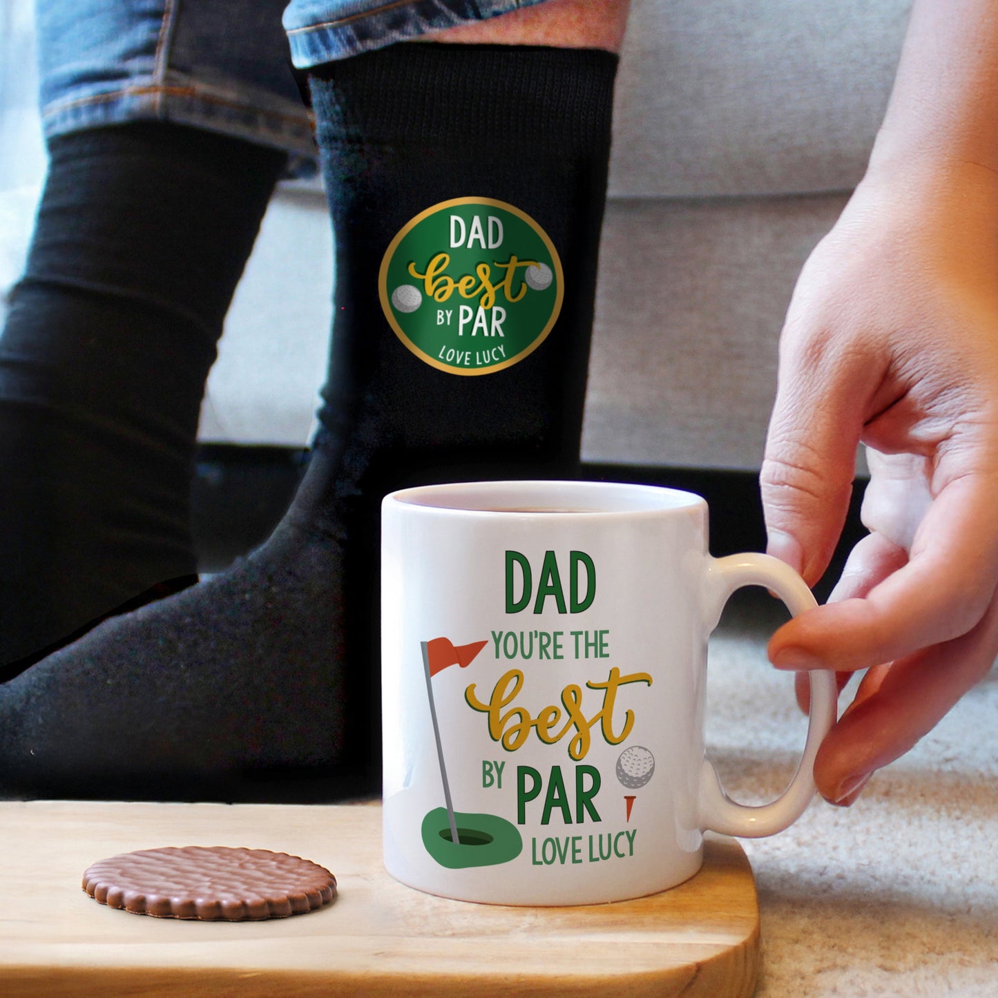Personalised Best By Par Mug & Socks Set: 3 - Mugs By Gift Moments