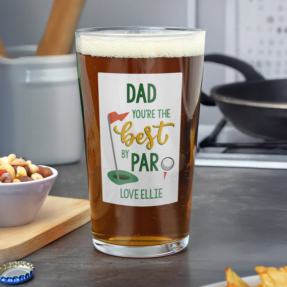 Personalised Best By Par Printed Beer Glass: 2 - Beer Glasses By Gift Moments