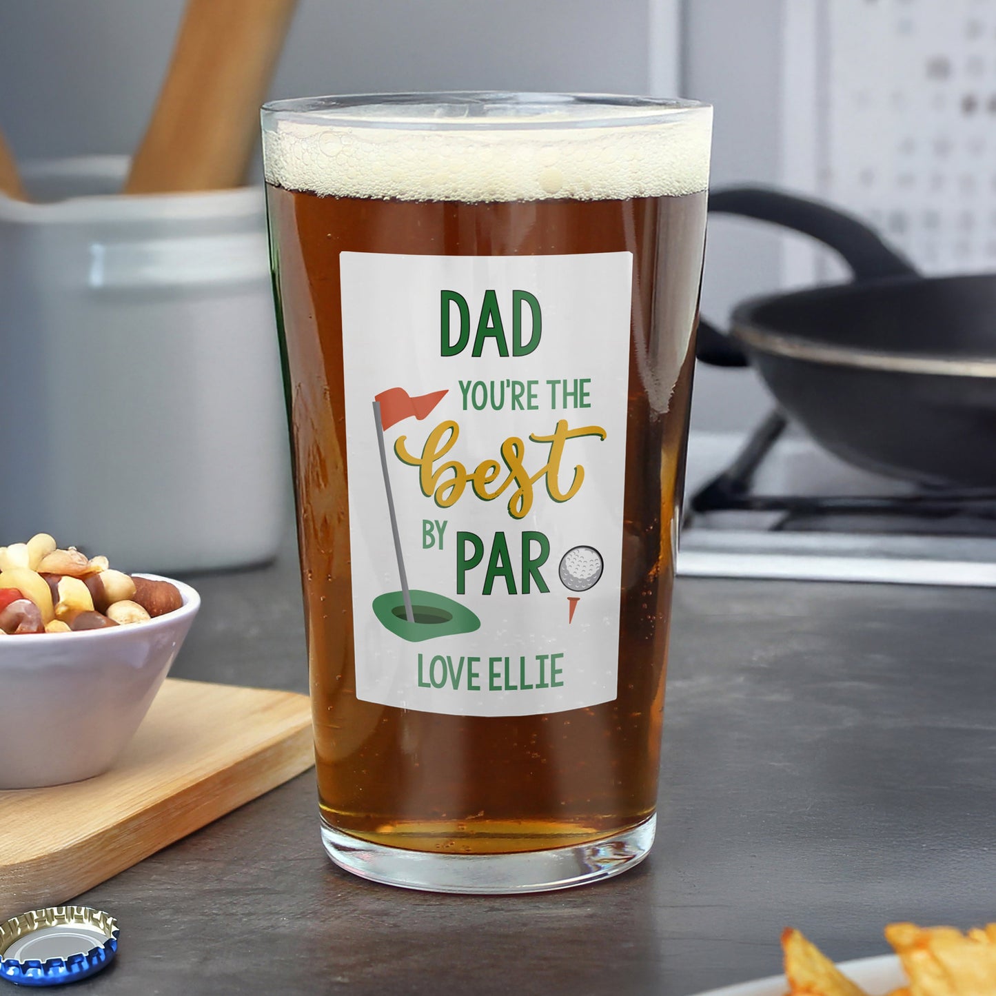 Personalised Best By Par Printed Beer Glass: 2 - Beer Glasses By Gift Moments