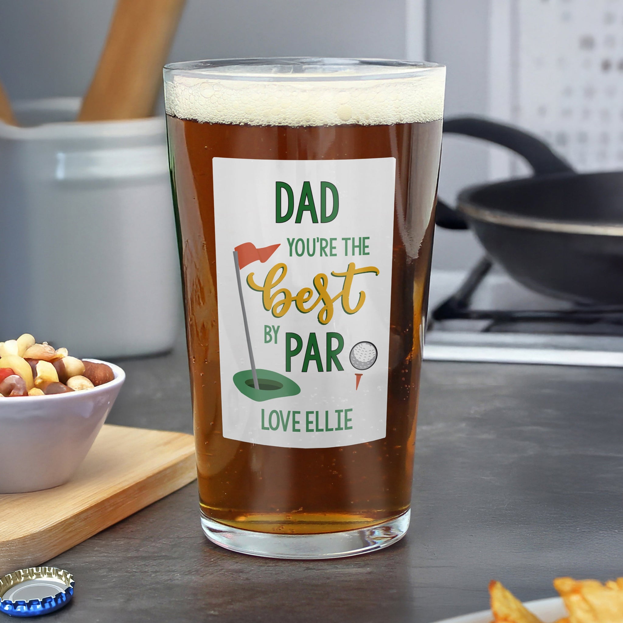 Personalised Best By Par Printed Beer Glass: 2 - Beer Glasses By Gift Moments