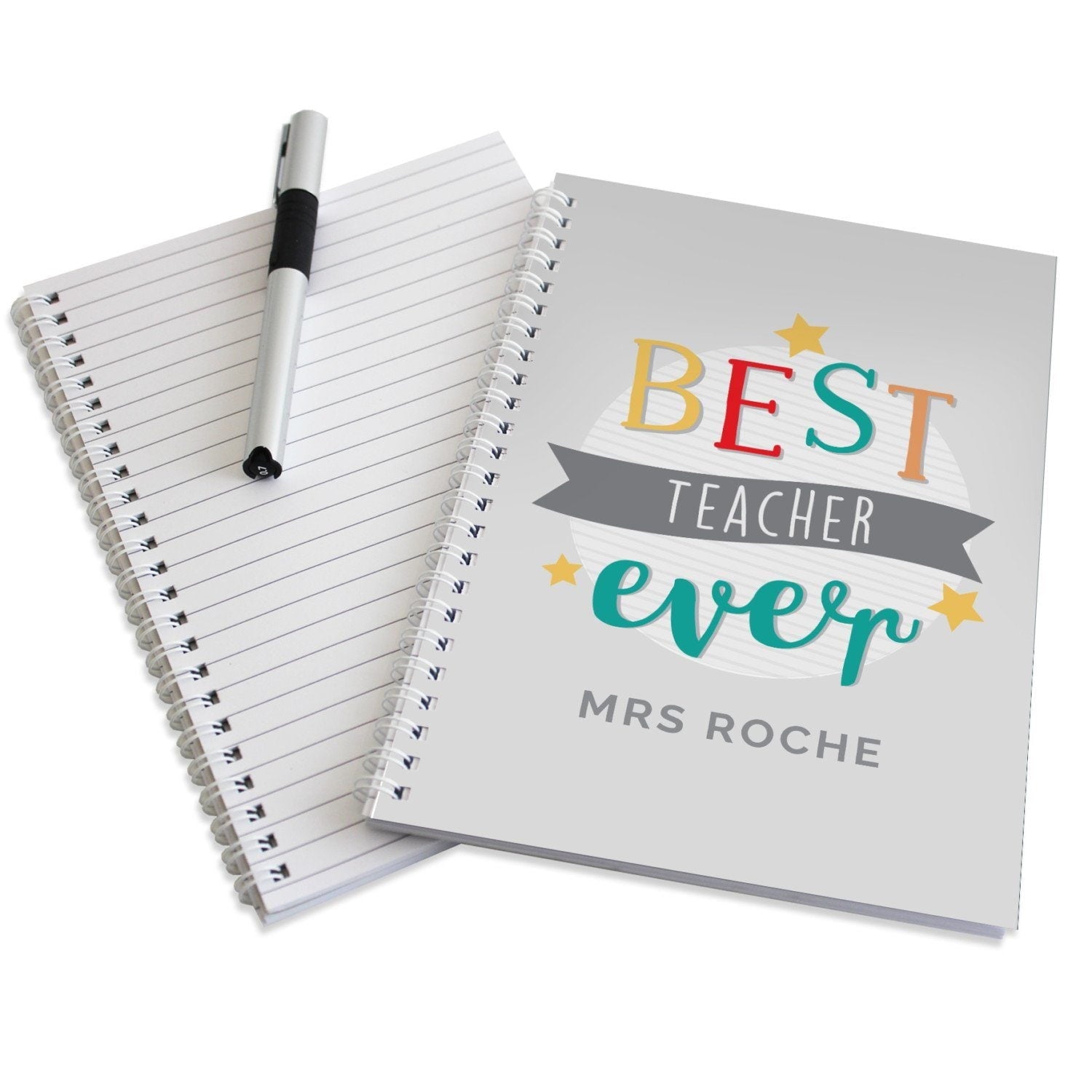 Personalised ’Best Teacher Ever’ A5 Notebook - Shop Notebooks At Gift Moments - 4