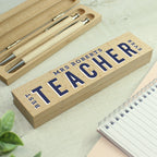 Personalised Best Teacher Wooden Pen and Pencil Set - Shop Pens & Pencils At Gift Moments - 4