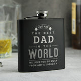 Personalised Best in The World Black Hip Flask: 6 - Hip Flasks By Gift Moments