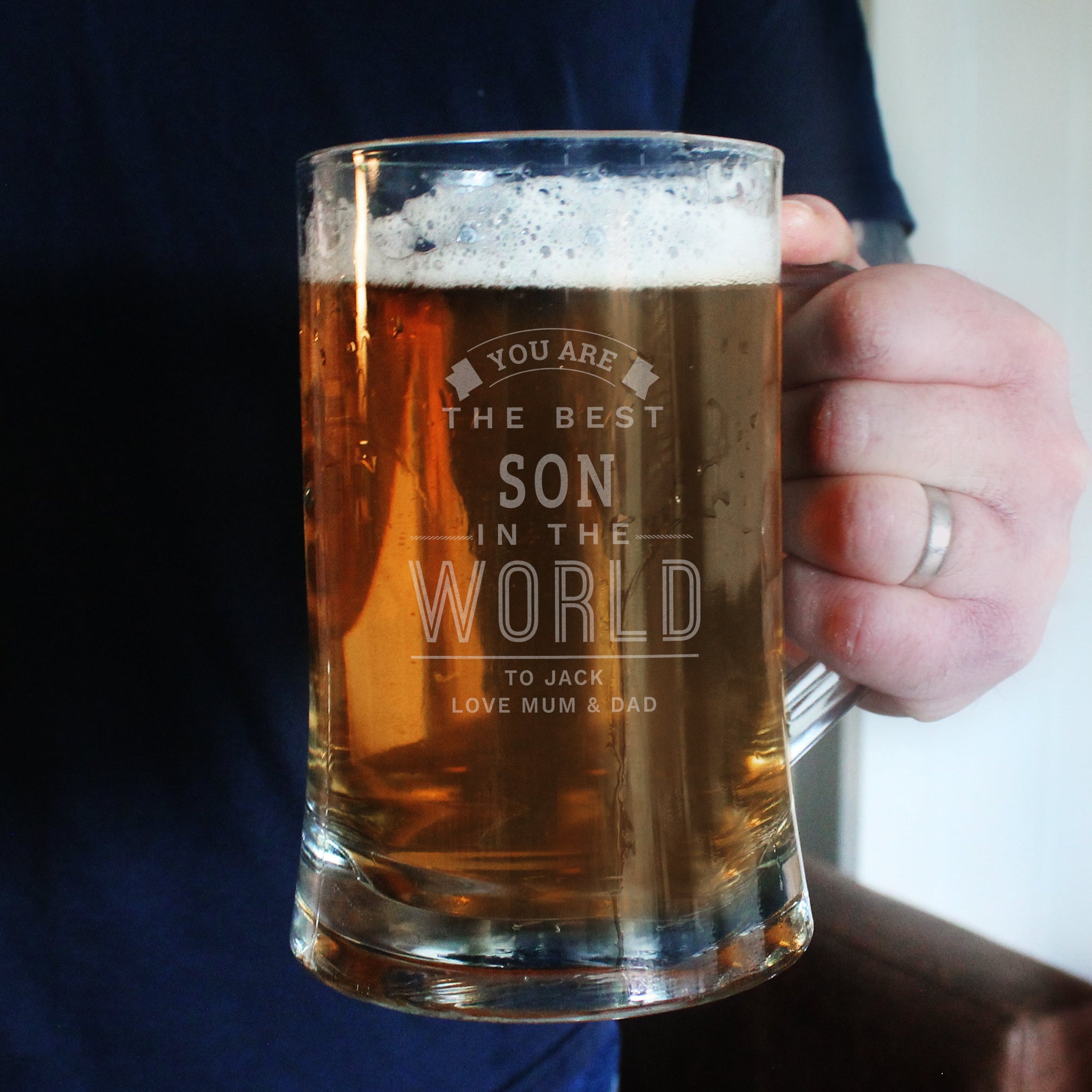 Personalised Best in The World Pint Stern Tankard: 4 - Tankards By Gift Moments