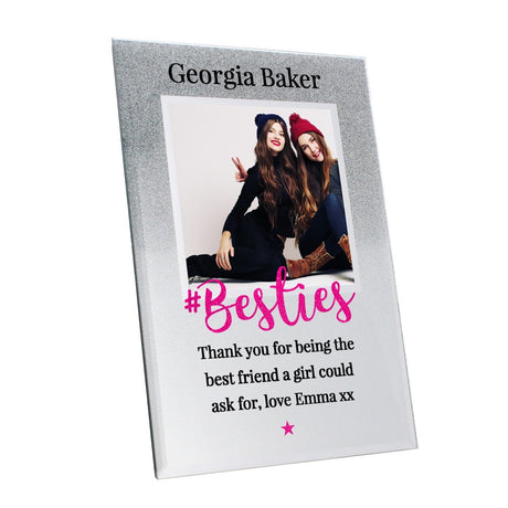 Personalised ’Bestie’ 4x4 Glitter Glass Photo Frame: 6 - Photo Frames By Gift Moments