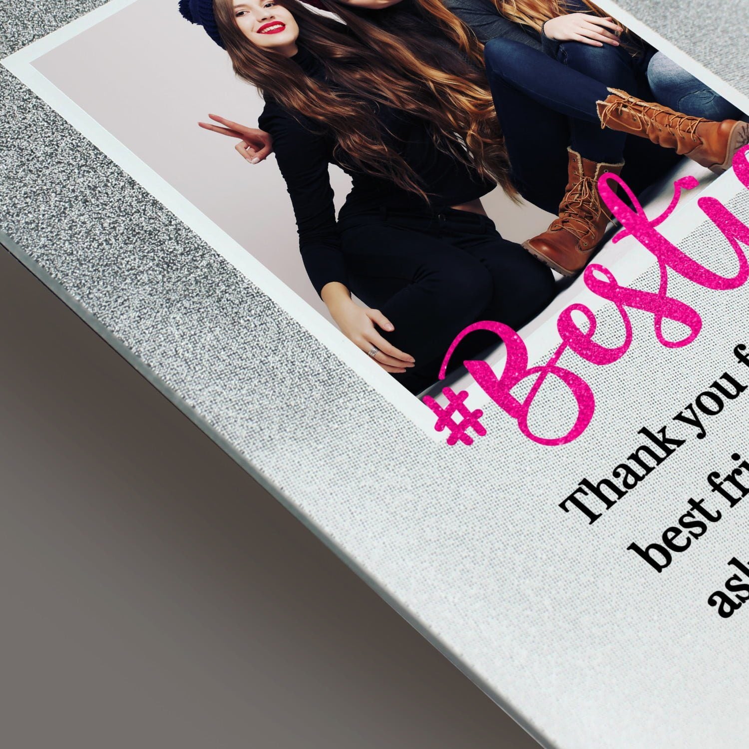Personalised ’Bestie’ 4x4 Glitter Glass Photo Frame - Shop Photo Frames At Gift Moments - 5