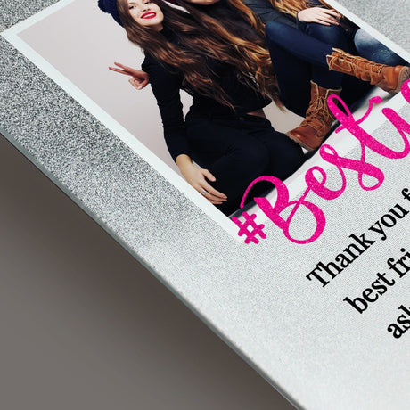 Personalised ’Bestie’ 4x4 Glitter Glass Photo Frame: 5 - Photo Frames By Gift Moments