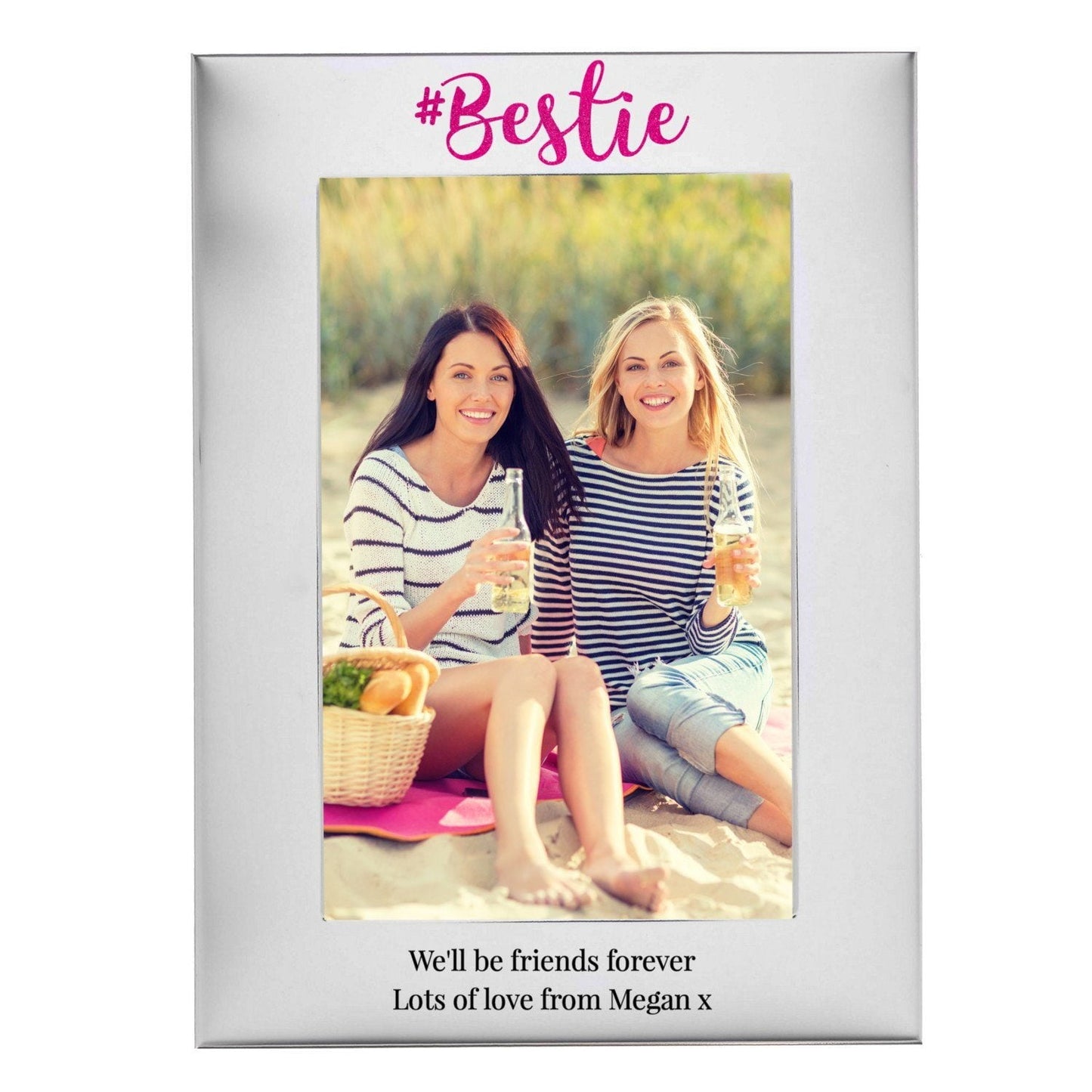 Personalised #Bestie 6x4 Silver Photo Frame: 3 - Photo Frames By Gift Moments