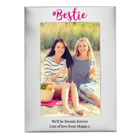 Personalised #Bestie 6x4 Silver Photo Frame: 3 - Photo Frames By Gift Moments