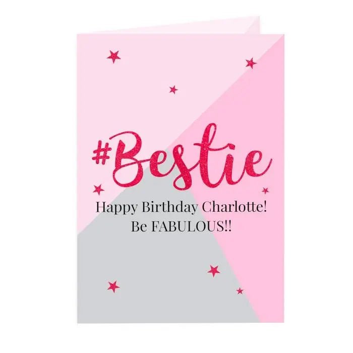 Personalised #Bestie Card: 3 - Greeting Cards By Gift Moments