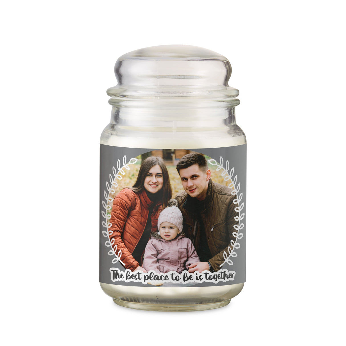 Personalised Better Together Photo Upload Large Scented Jar Candle: 2 Candles By Gift Moments