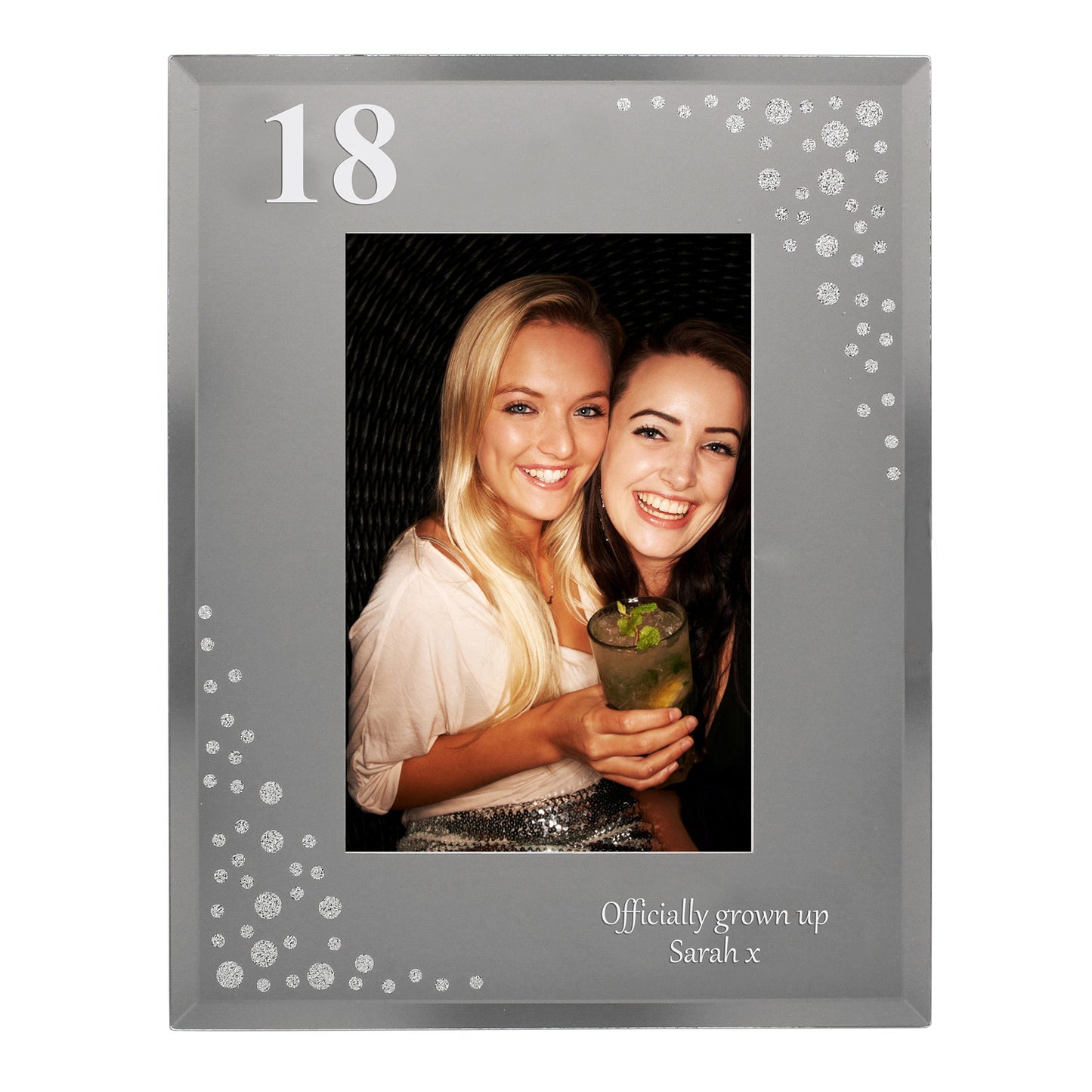 Personalised Big Age 6x4 Diamante Glass Photo Frame: 6 - Photo Frames By Gift Moments