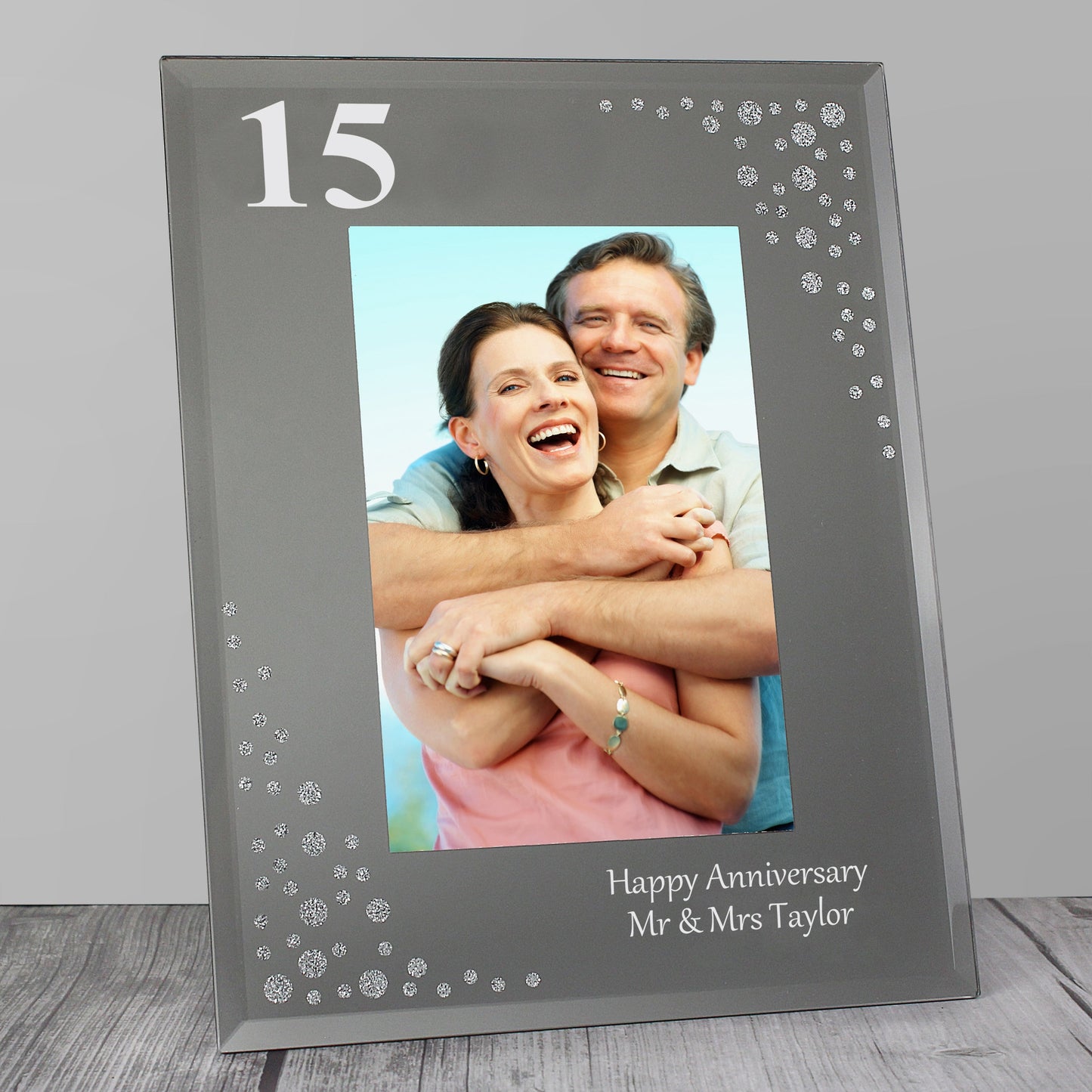 Personalised Big Age 6x4 Diamante Glass Photo Frame: 1 - Photo Frames By Gift Moments