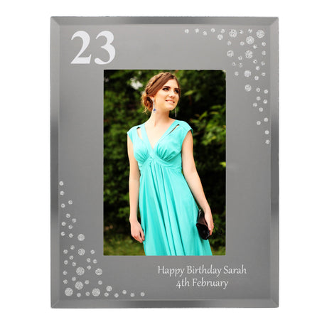Personalised Big Age 6x4 Diamante Glass Photo Frame: 4 - Photo Frames By Gift Moments