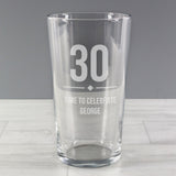 Personalised Big Age Birthday Pint Glass: 4 - Beer Glasses By Gift Moments