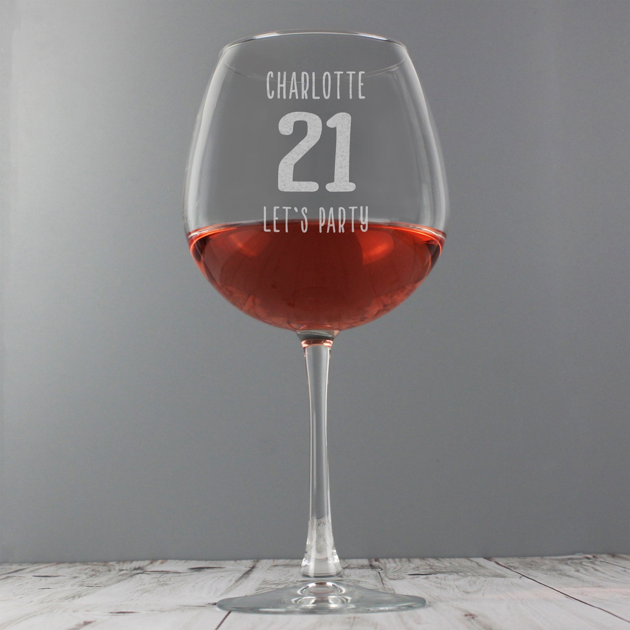 Personalised Big Age Bottle of Wine Glass: 1 - Wine Glasses By Gift Moments