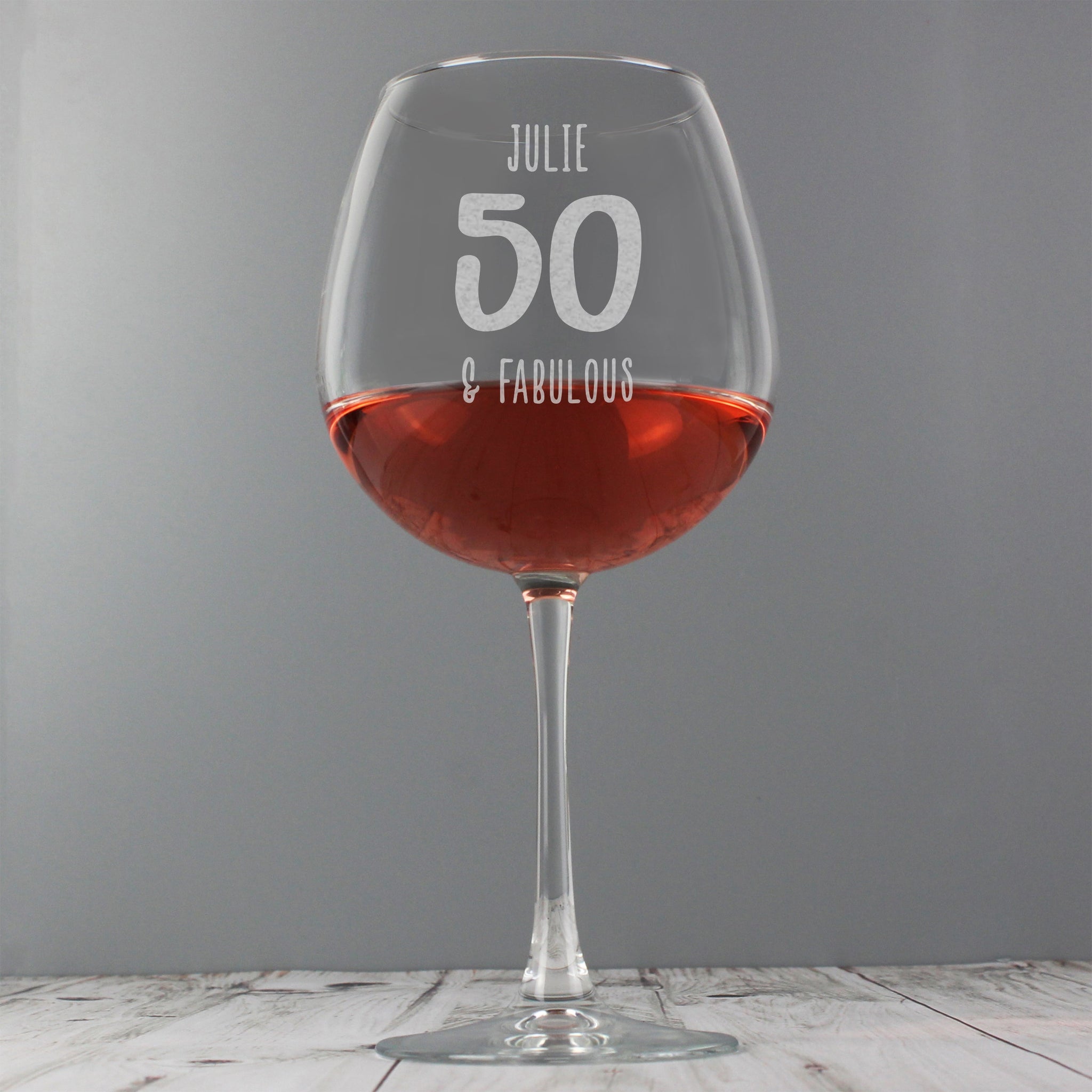 Personalised Big Age Bottle of Wine Glass: 5 - Wine Glasses By Gift Moments