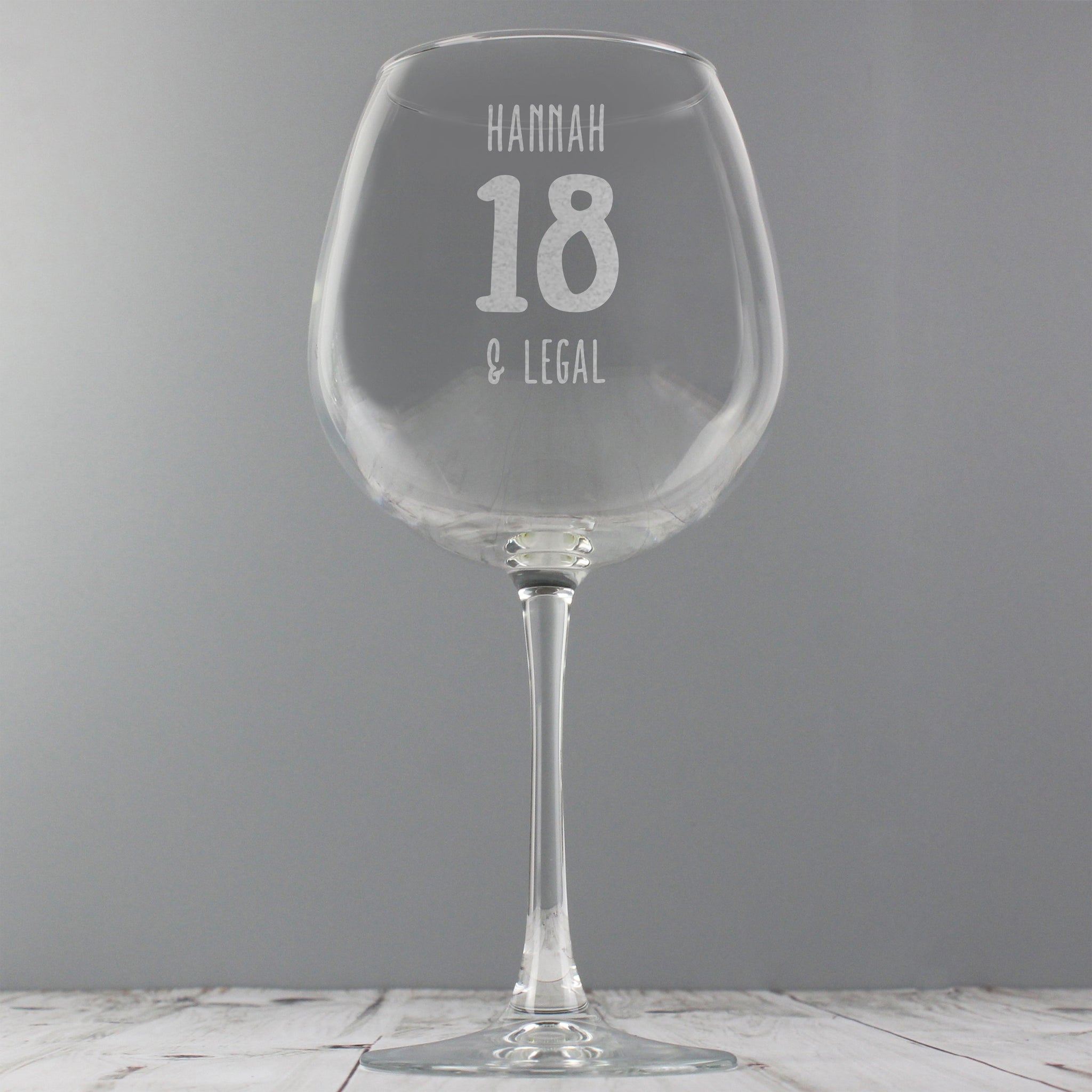 Personalised Big Age Bottle of Wine Glass: 4 - Wine Glasses By Gift Moments