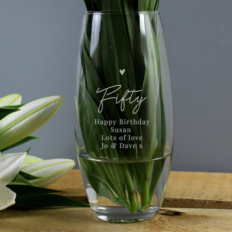 Personalised Big Age Bullet Vase: 4 - Vases By Gift Moments