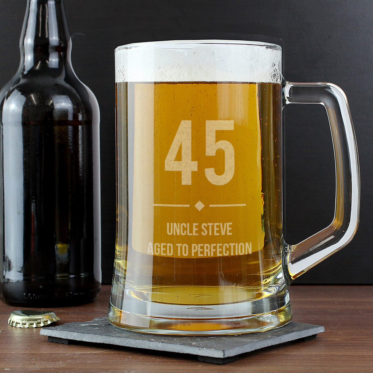 Personalised Big Age Glass Pint Stern Tankard: 5 - Tankards By Gift Moments