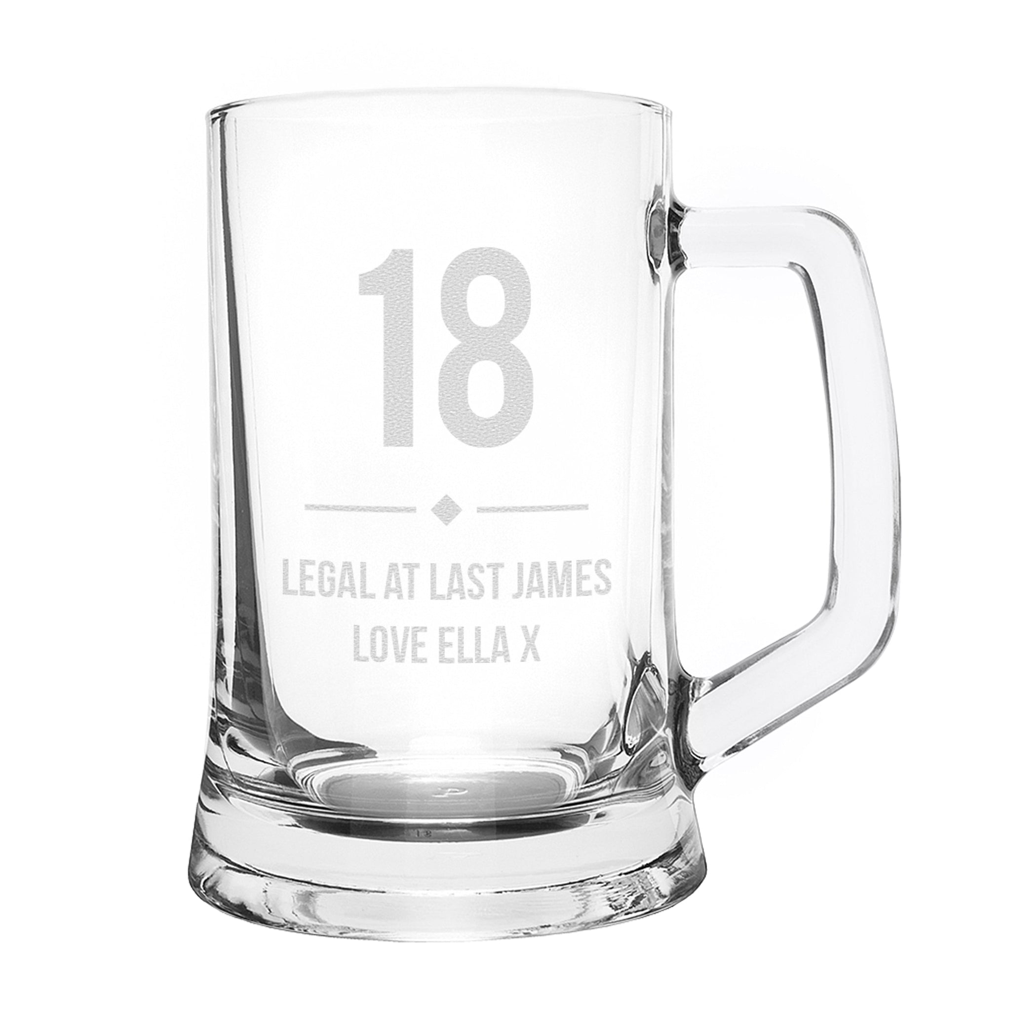 Personalised Big Age Glass Pint Stern Tankard: 7 - Tankards By Gift Moments