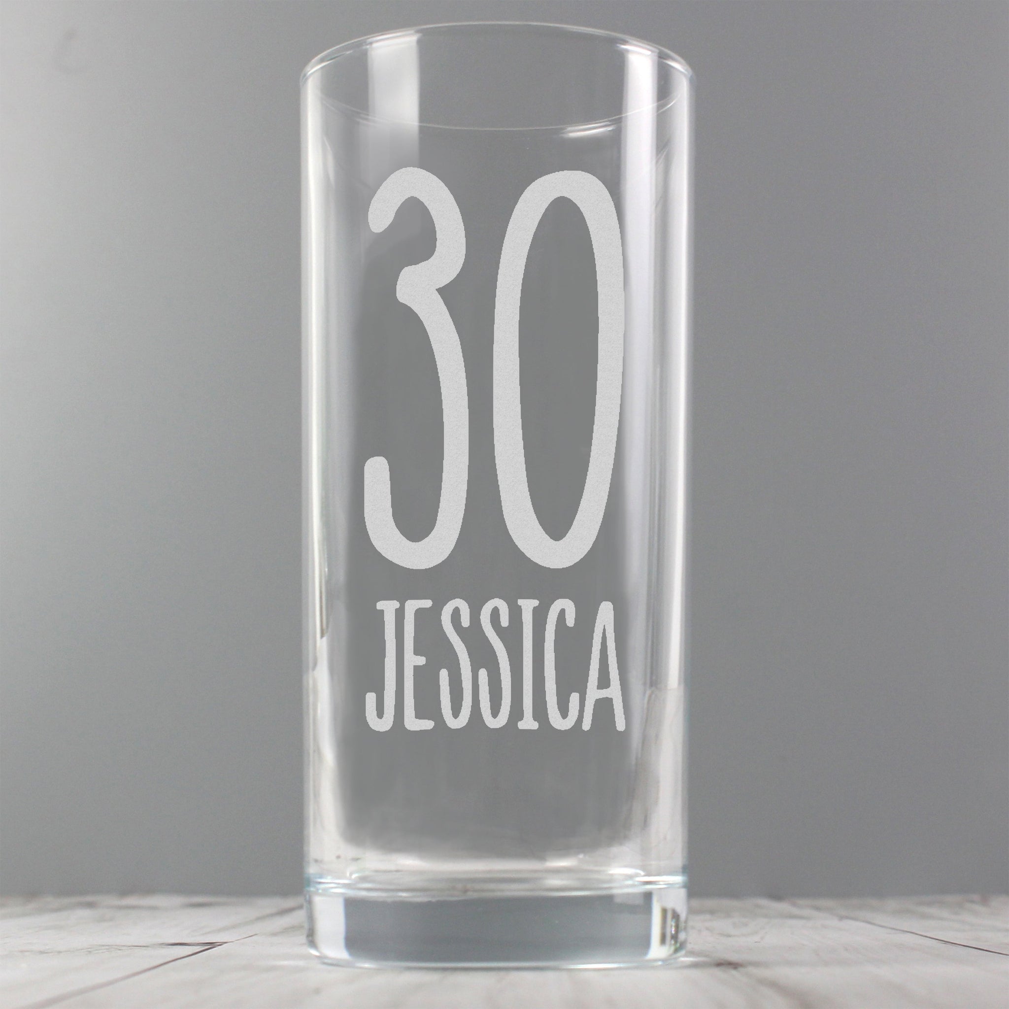 Personalised Big Age Hi Ball Glass: 4 - Highball Glasses By Gift Moments