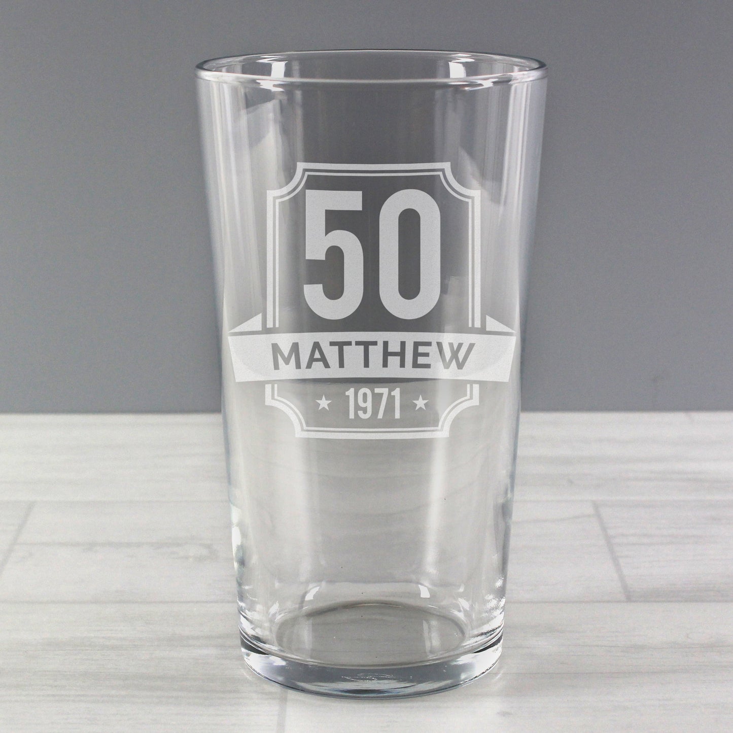 Personalised Big Age & Name Birthday Pint Glass: 5 - Beer Glasses By Gift Moments