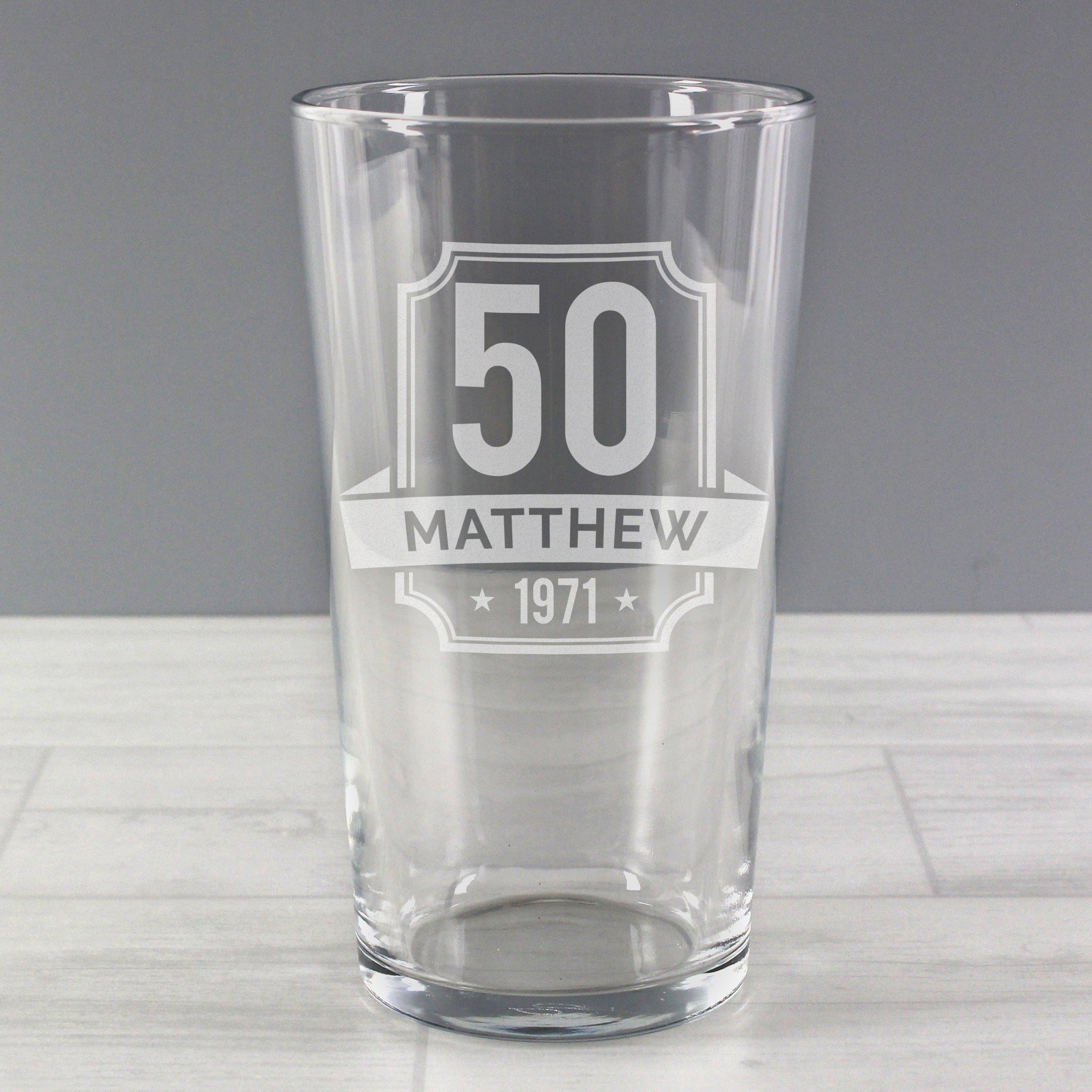 Personalised Big Age & Name Birthday Pint Glass: 5 - Beer Glasses By Gift Moments