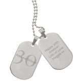 Personalised Big Age Stainless Steel Double Dog Tag Necklace: 4 - Necklaces By Gift Moments