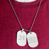 Personalised Big Age Stainless Steel Double Dog Tag Necklace: 2 - Necklaces By Gift Moments